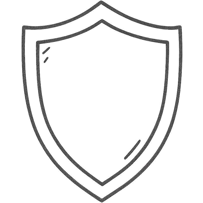 hand-drawn outlined shield icon emoji