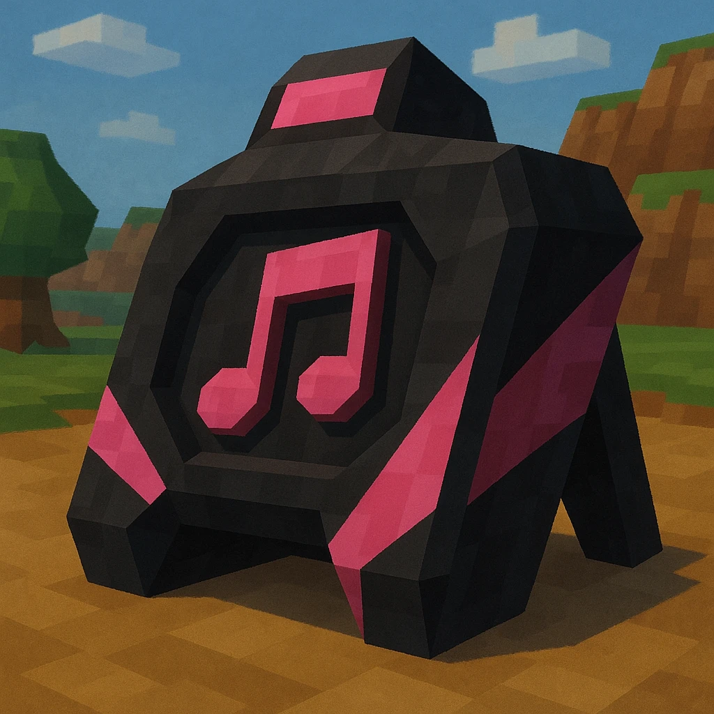 BLACKPINK-inspired object, black and pink colors, angular and stylized 3D look emoji