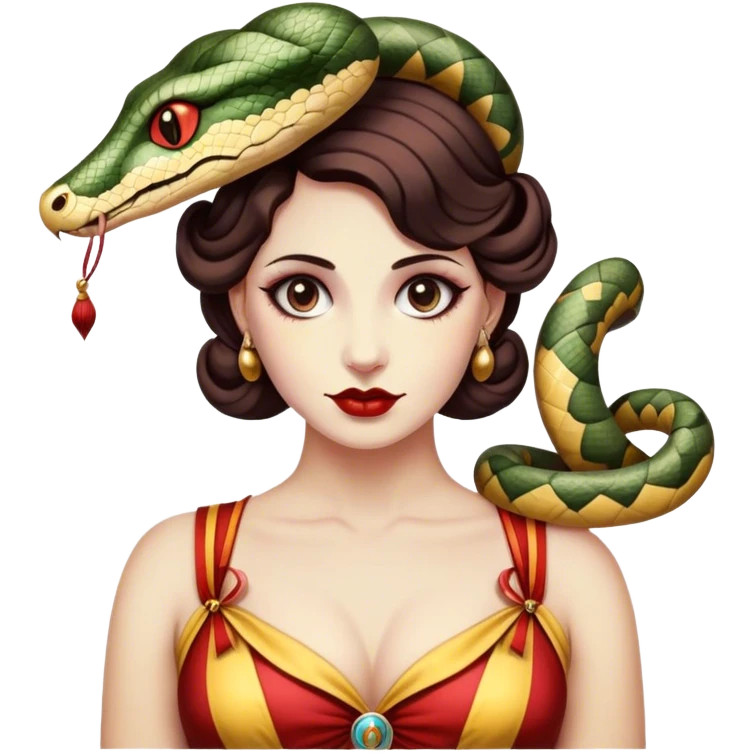 Vintage circus snake charmer emoji