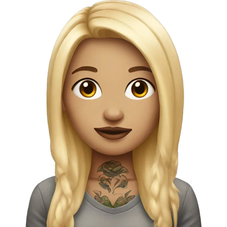 Blonde girl with tattoos emoji