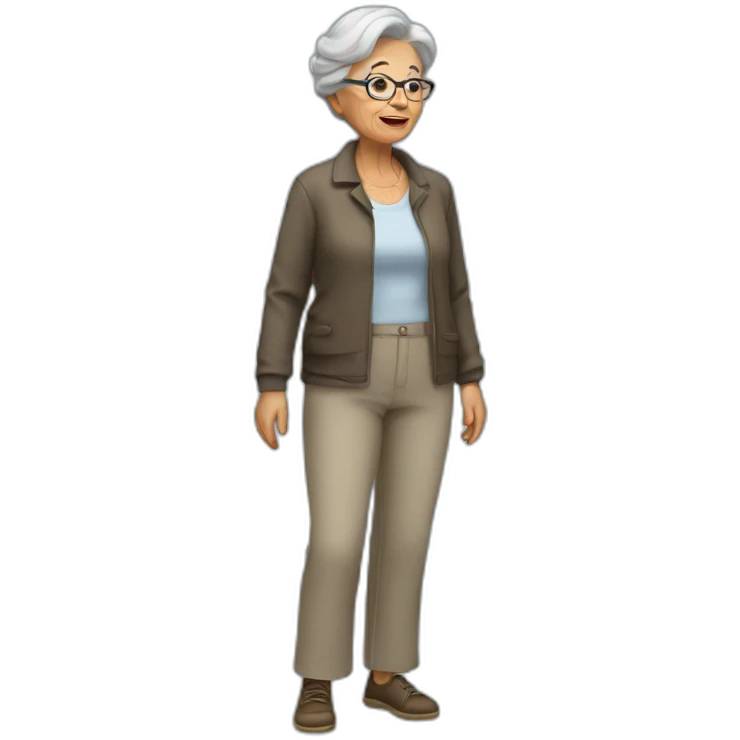 full grandmother in trousers emoji