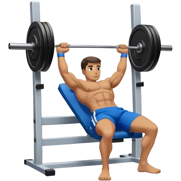 blue shorts close-grip flat-benchpress emoji