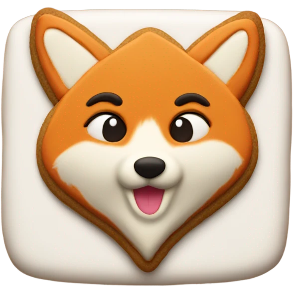 Fox cookie heart emoji