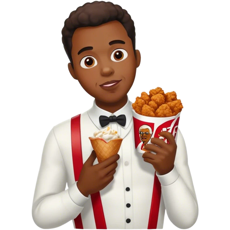 Black man with kfc chicken emoji