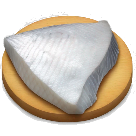 white fish steak with the silver skin emoji