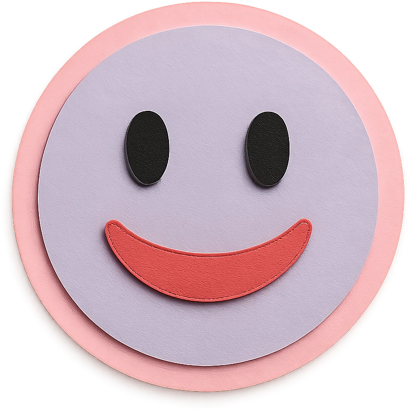 soft pastel soft circle frame with subtle shadow with a pink border emoji
