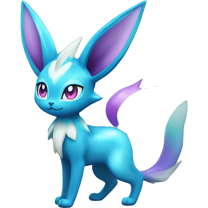 Shiny colorful Glaceon Espeon Pokémon emoji