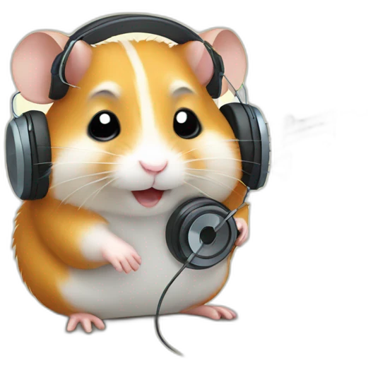 hamster listening music emoji
