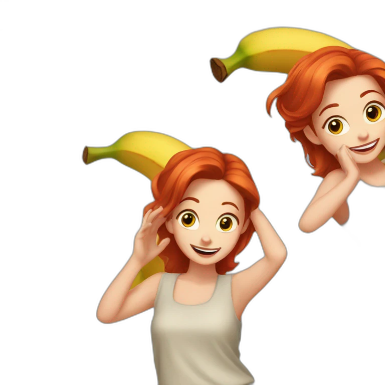 red hair anna banana dance emoji