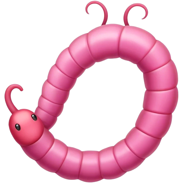 un gusano rosa emoji