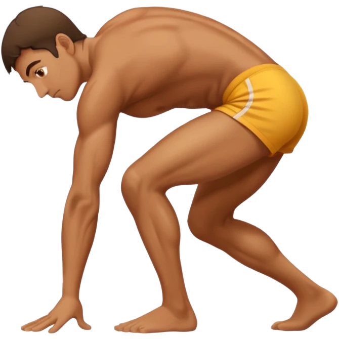make a male bending over forward with his ass facing the viewer emoji