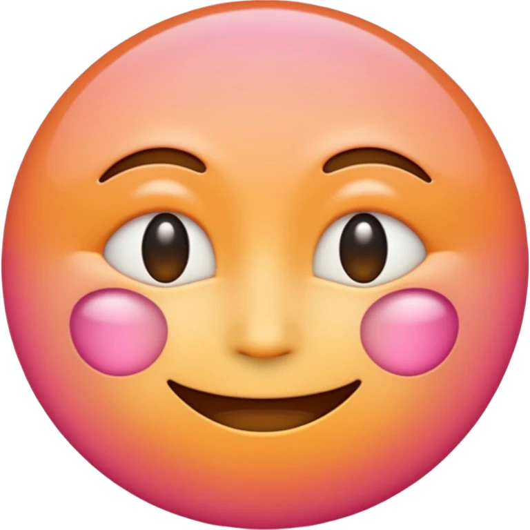 minimalist illustration of a warm glowing emoji face representing anonymous emotional connection. soft orange-pink gradient, gentle smile, organic round form, light diffusion, sense of warmth and intimacy, subtle glow around the edges, smooth and friendly aesthetic. emoji