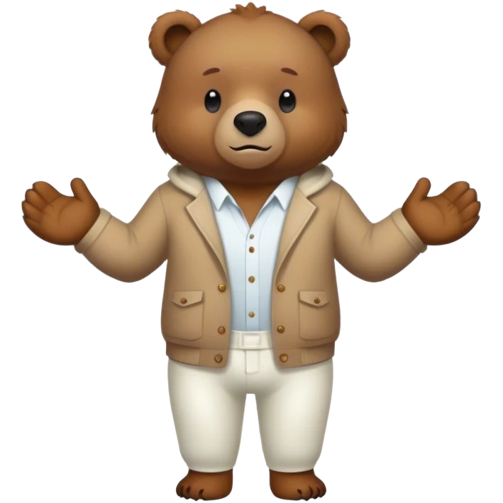 Bear with clothes and white pants emoji