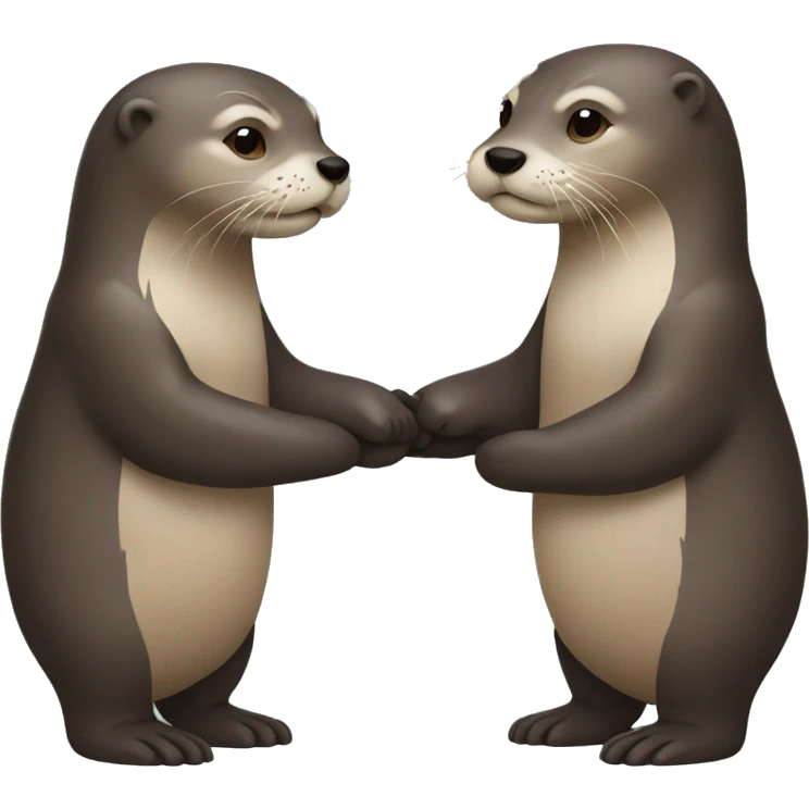 two otters holding hands emoji