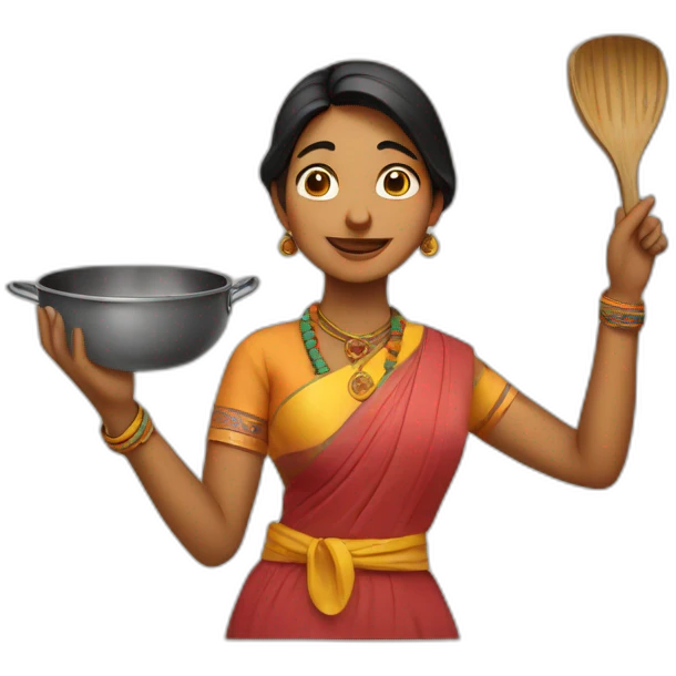 indian women cooking emoji