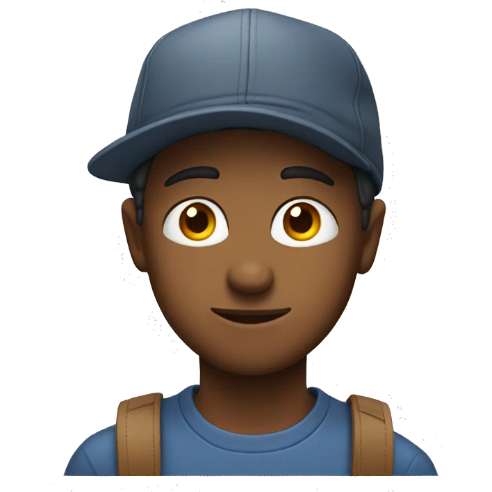 A young clever guy with a cap and Shirt  emoji