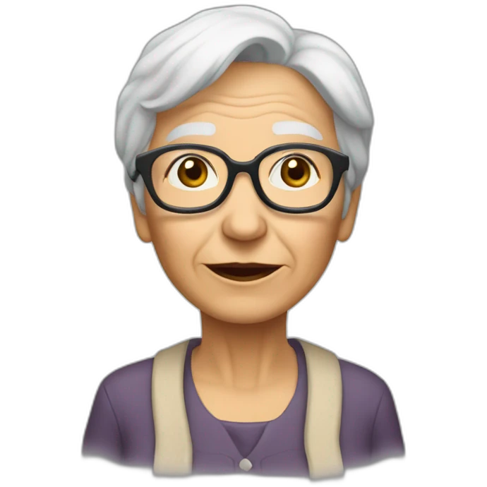 un avatar de una persona anciana muy sabia emoji