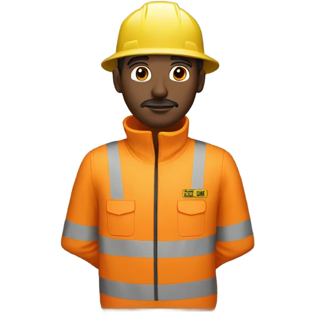 man wearing orange hi visibility overalls  emoji