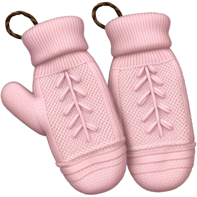 Pale pink Christmas mittens  emoji