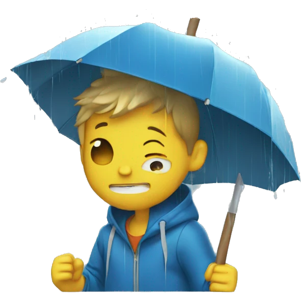 Boy smash in rain  emoji