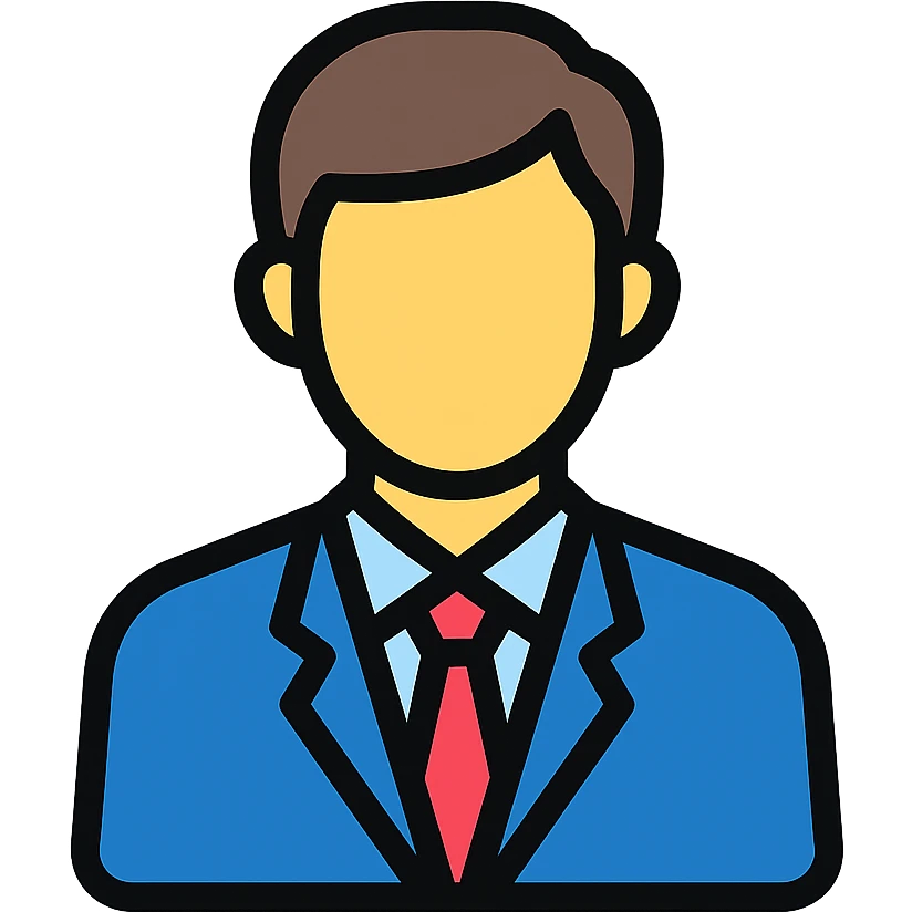 business man icon, simple and professional, colored emoji