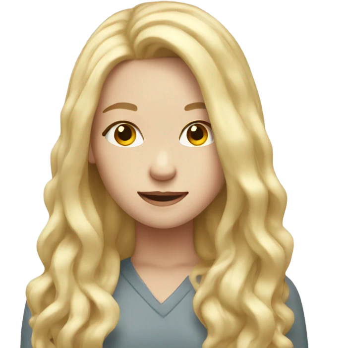Pale girl with long blonde hair celebrating  emoji