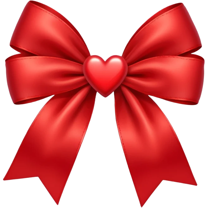 red bow with heart emoji