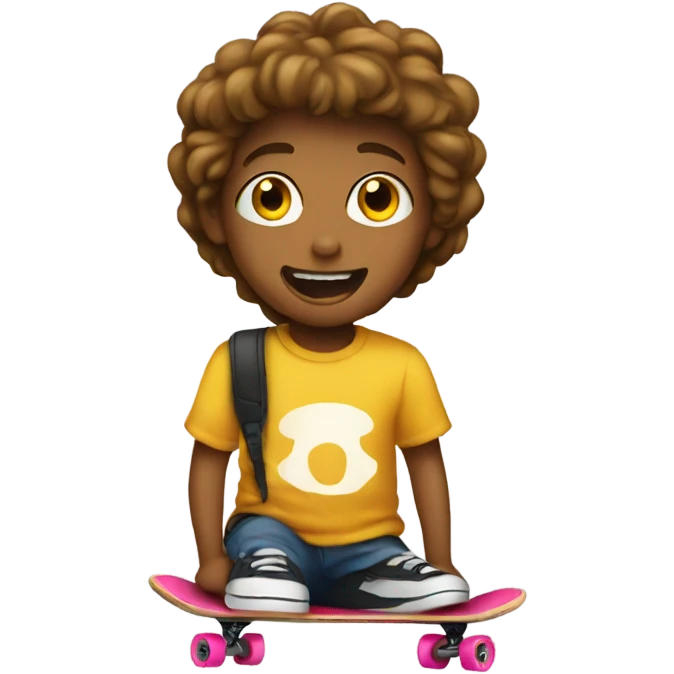 Skateboard emoji with a kid on it emoji
