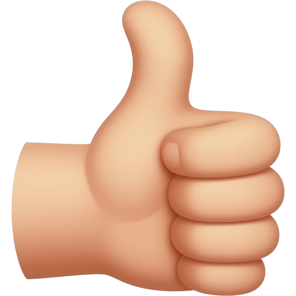 Holding the thumb. Like a thumbs up but the thumb is in the fist emoji