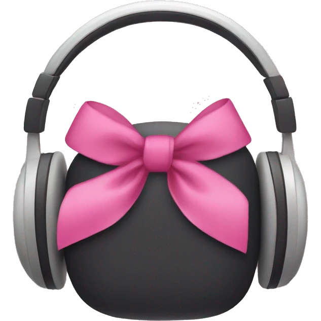 headphones with pink bows on them emoji
