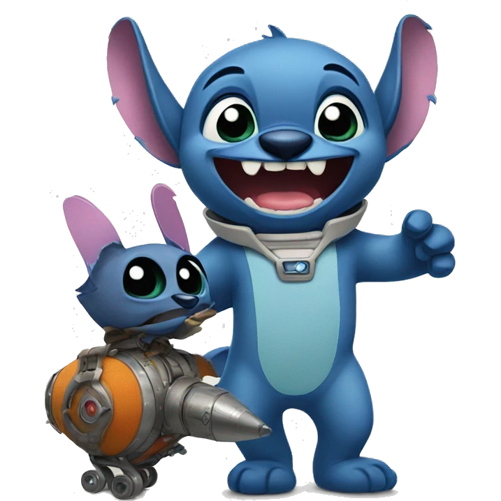 Stitch and rocket emoji