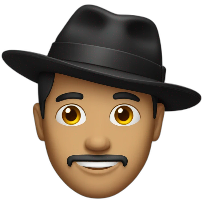 man in a black hat emoji
