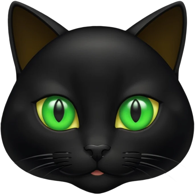Green eyes black cat emoji