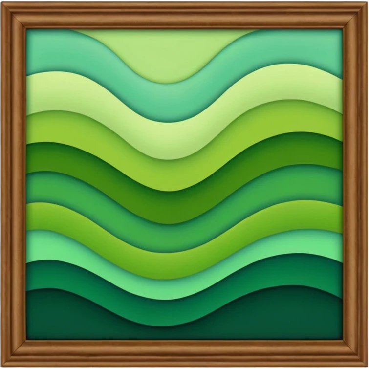 brown frame with green art emoji