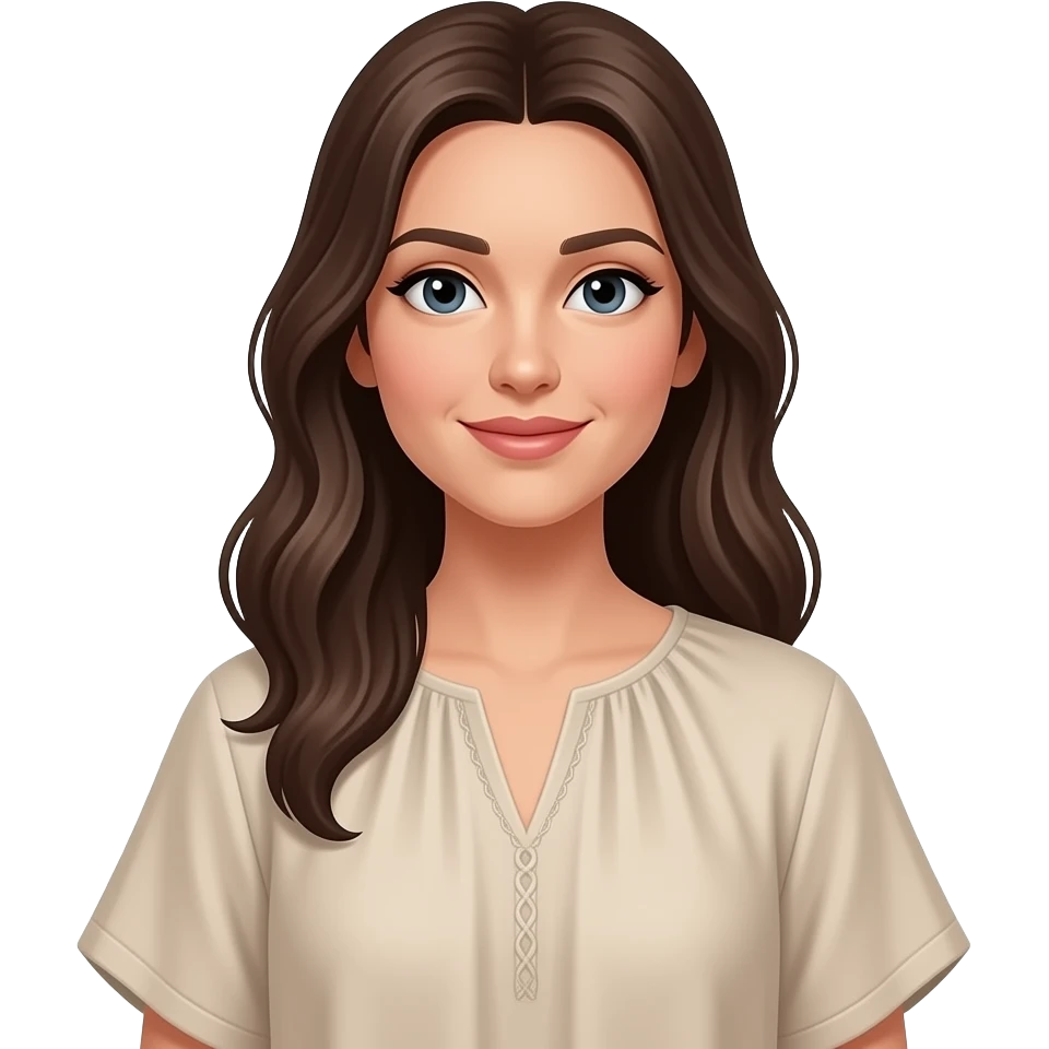 mujer, túnica lino emoji