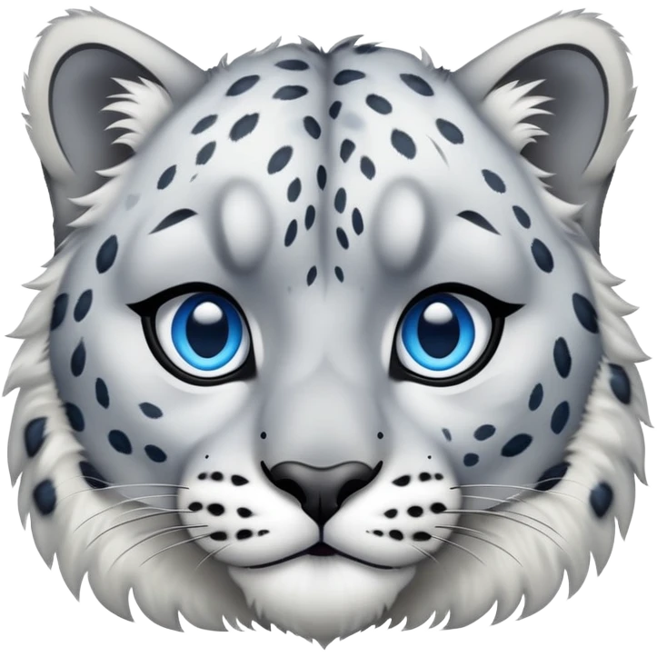 Snow leopard with blue eyes  emoji