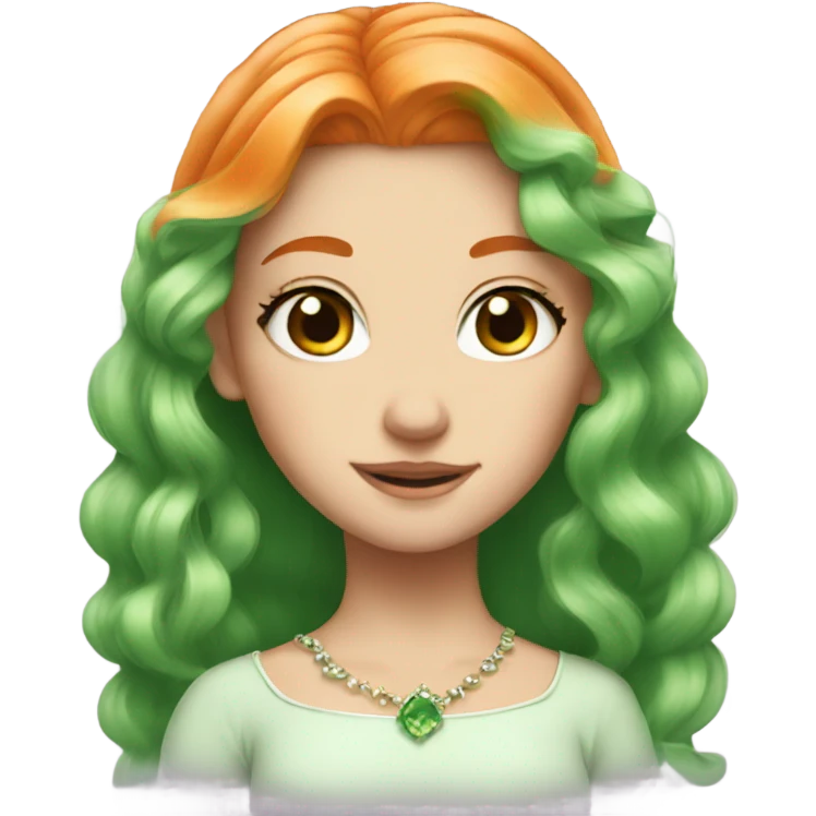 Cute Orange hair princess green eyes emoji