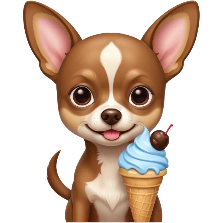 Chihuahua with ice cream emoji