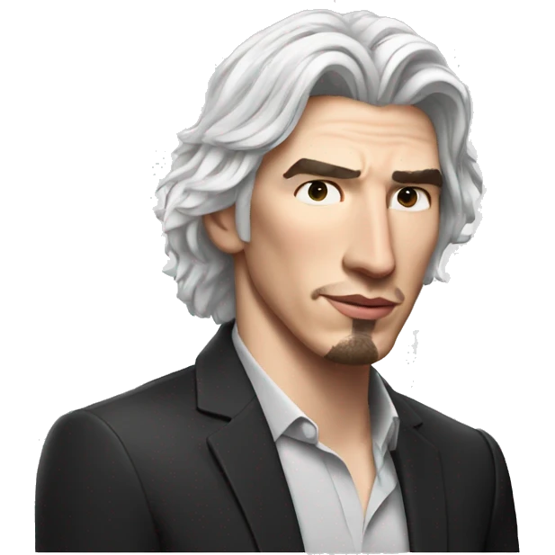 Adam driver as spider man with white hair  emoji