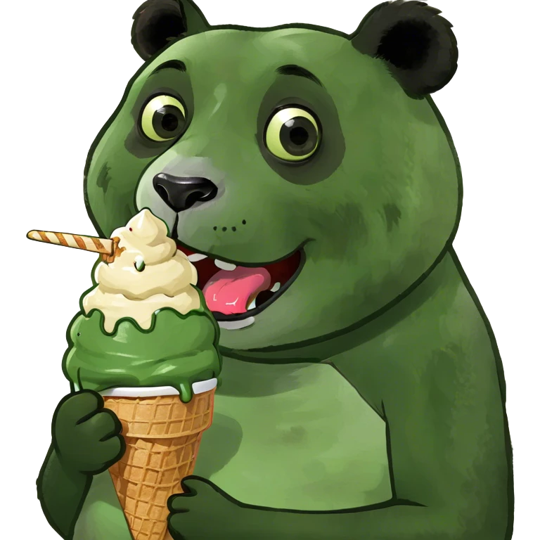 Panda eating ice cream emoji