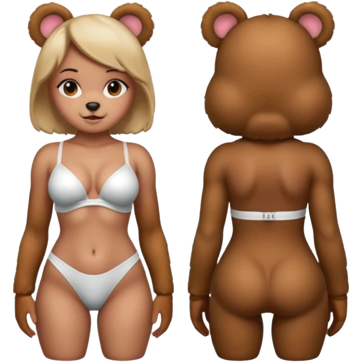 Girl dressed as a sexy teddy bear include full torso emoji