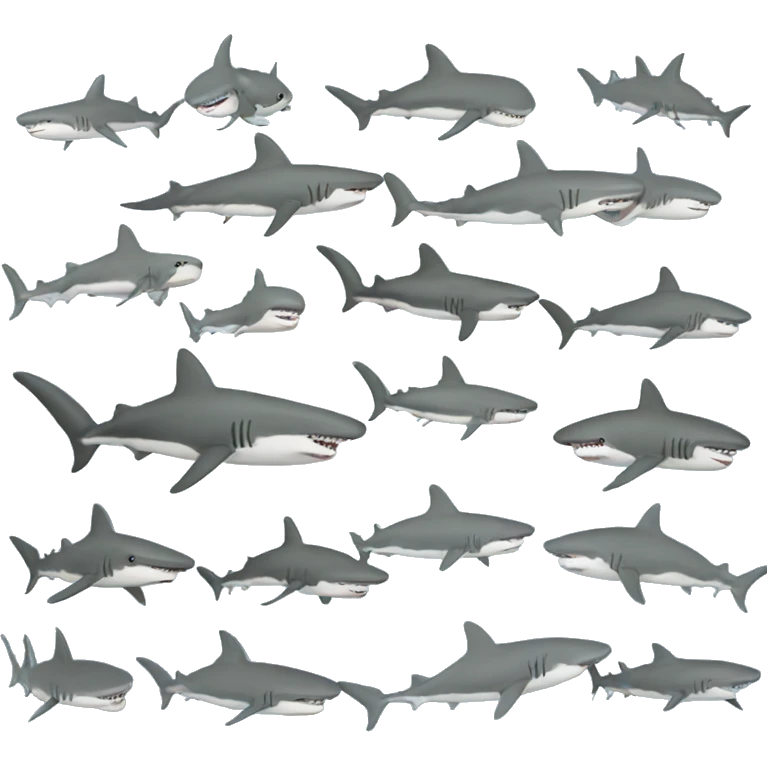 lots of sharks swimming together  emoji