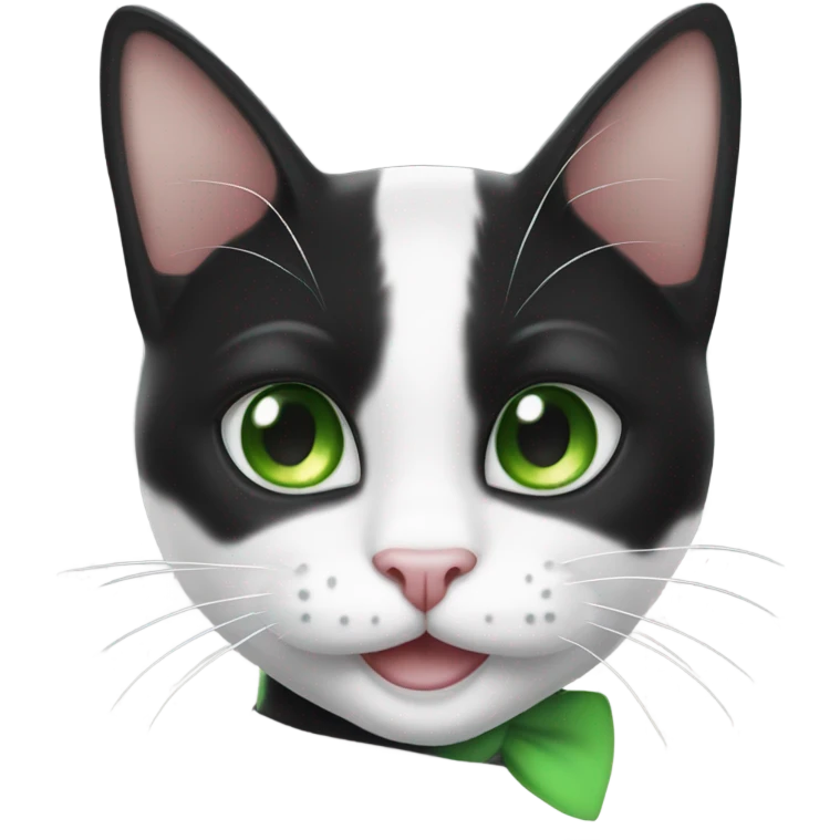 Tuxedo cat smiling emoji