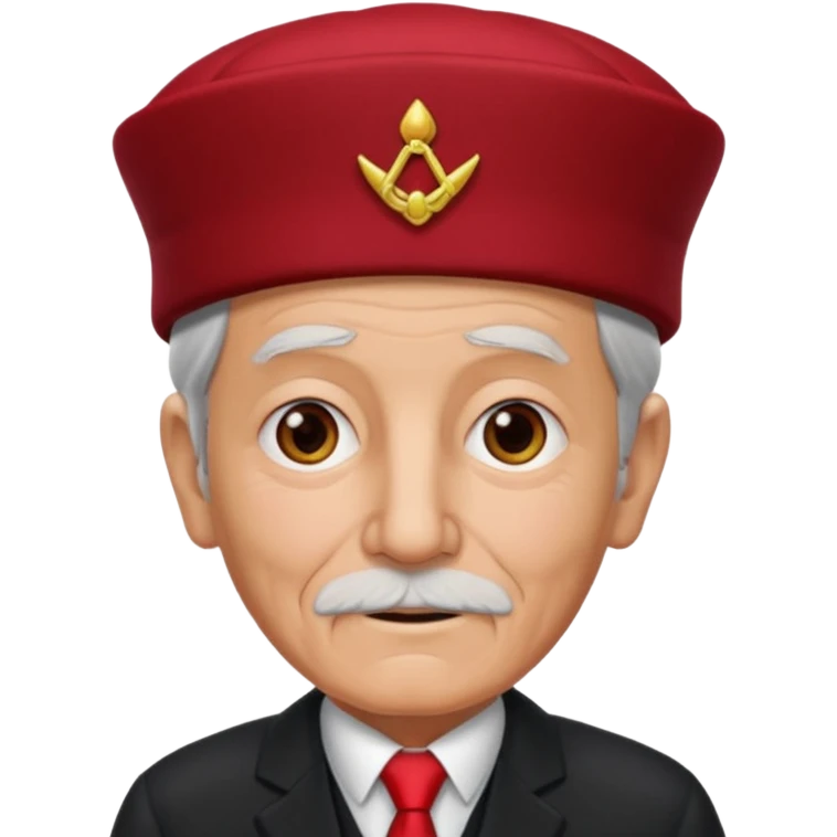 black suited old man with red fes hat emoji