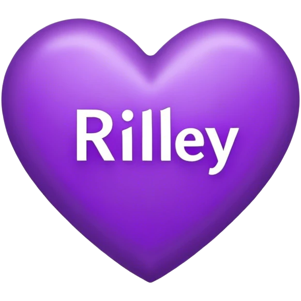 Purple Heart with the letters Riley in the middle  emoji