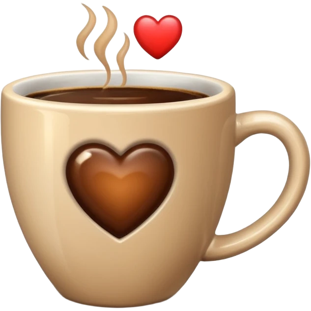 Brown heart and coffee cup inside emoji