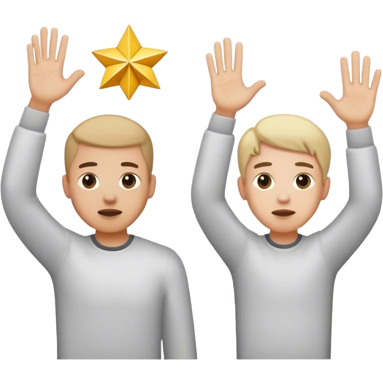 A person raising their hands in refusal while someone else offers a gift emoji
