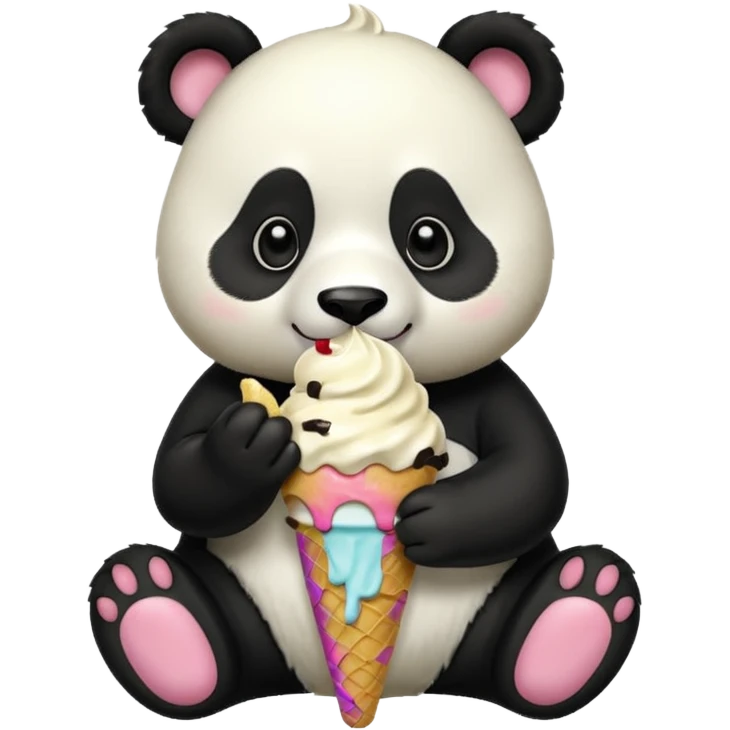 Panda eating ice cream emoji