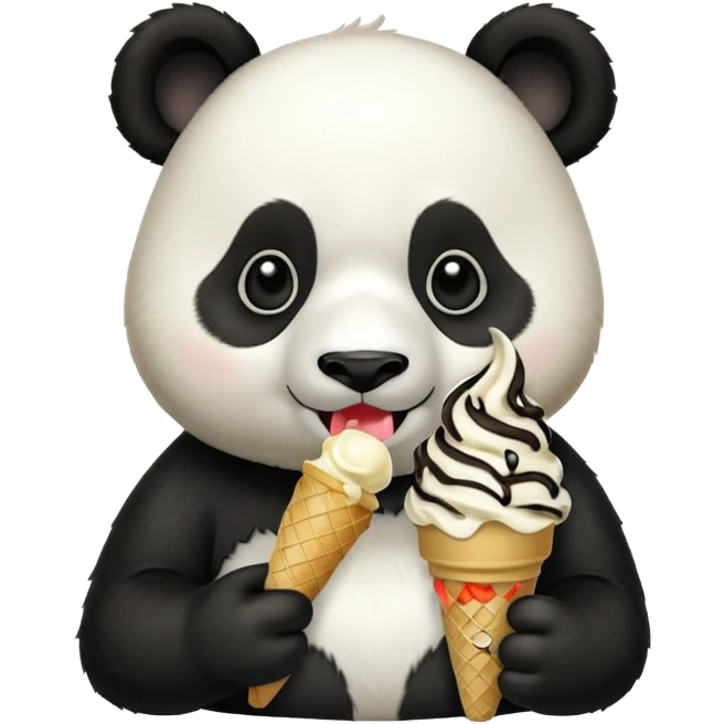 Panda eating ice cream emoji