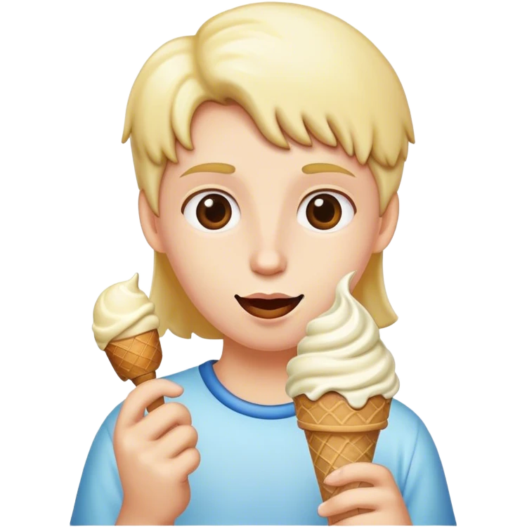 ￼ a ice cream eating an ice cream emoji